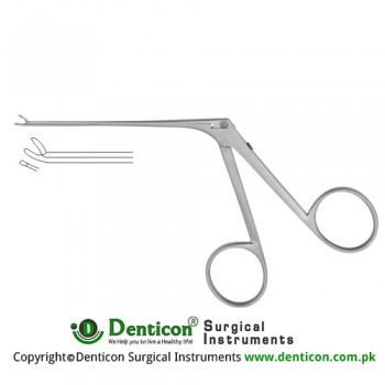 Micro Alligator Forceps Right - Cup Shaped Stainless Steel, 8 cm - 3" Cup Size - Jaw Size 0.6 x 0.5 mm - 3.5 mm
